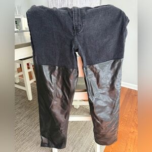 Mixed Fabric Ultra High Rise 90's Straight Jean